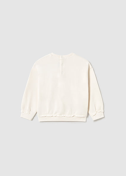Sweat mi-saison Fleurs Caramel/Gris 18M