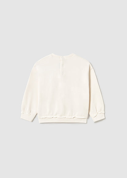 Sweat mi-saison Fleurs Caramel/Gris 18M