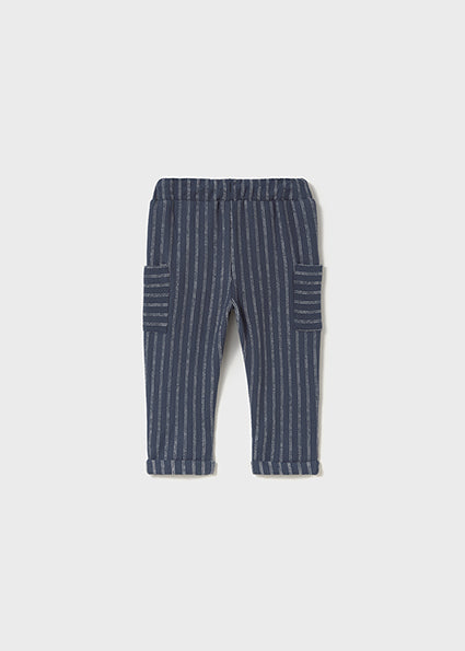 Pantalon en maille rayé