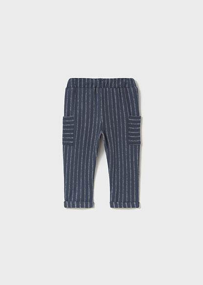 Pantalon en maille rayé