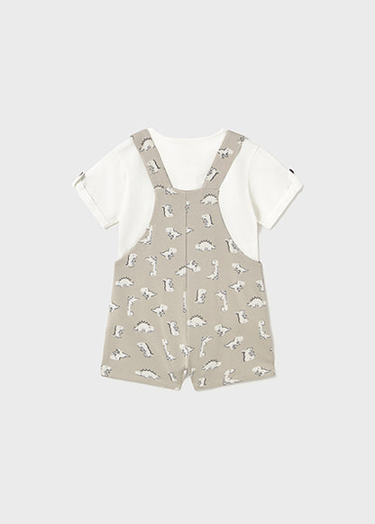 Ensemble 2 pièces Salopette maille + t-shirt 12M