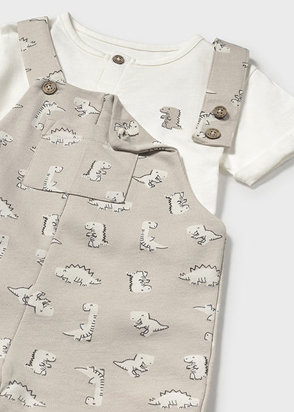 Ensemble 2 pièces Salopette maille + t-shirt 12M