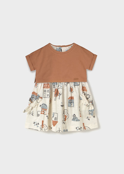 Robe 2 pièces Caramel/Gris 12M