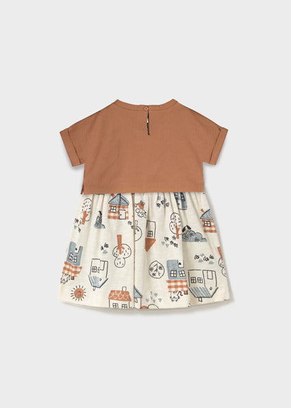 Robe 2 pièces Caramel/Gris 12M
