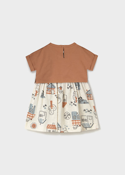 Robe 2 pièces Caramel/Gris 12M