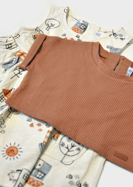 Robe 2 pièces Caramel/Gris 12M
