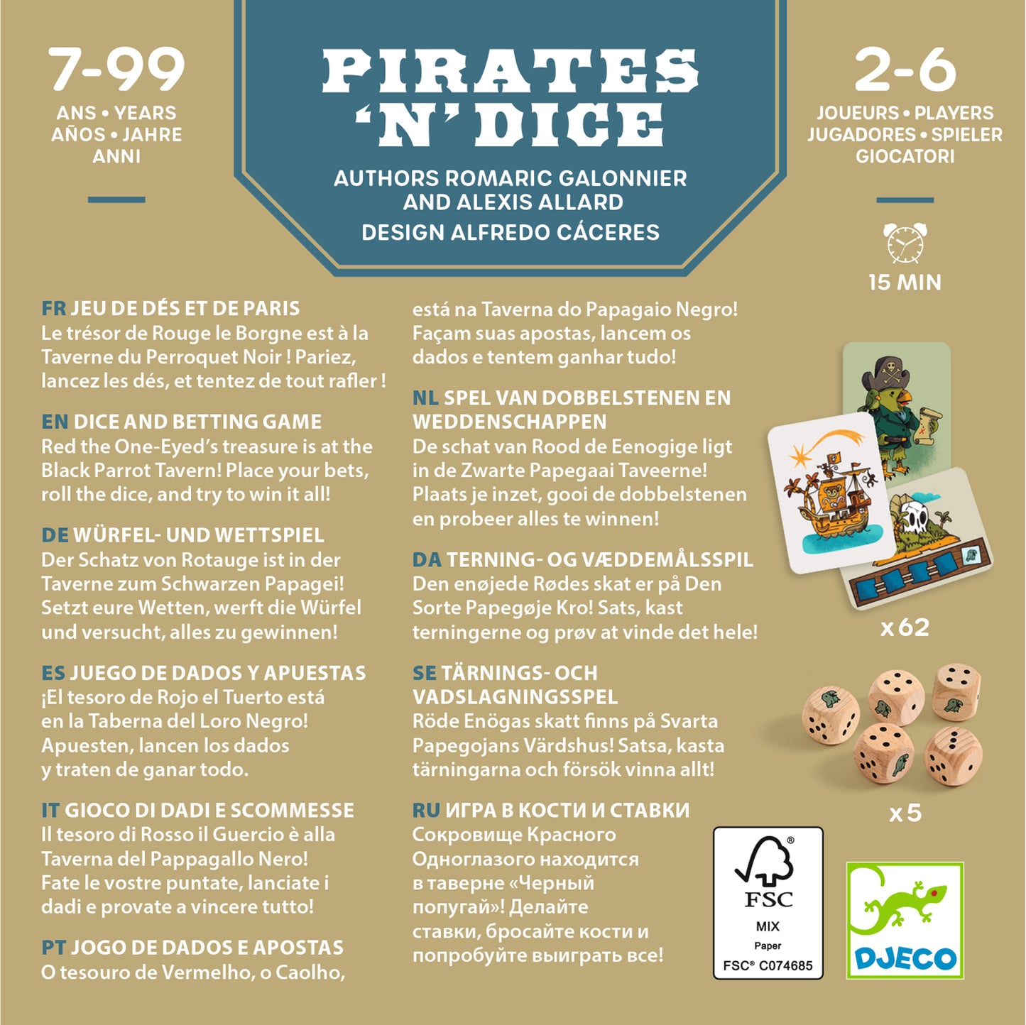 Jeu de dés Pirates'n' Dice 7-99ans