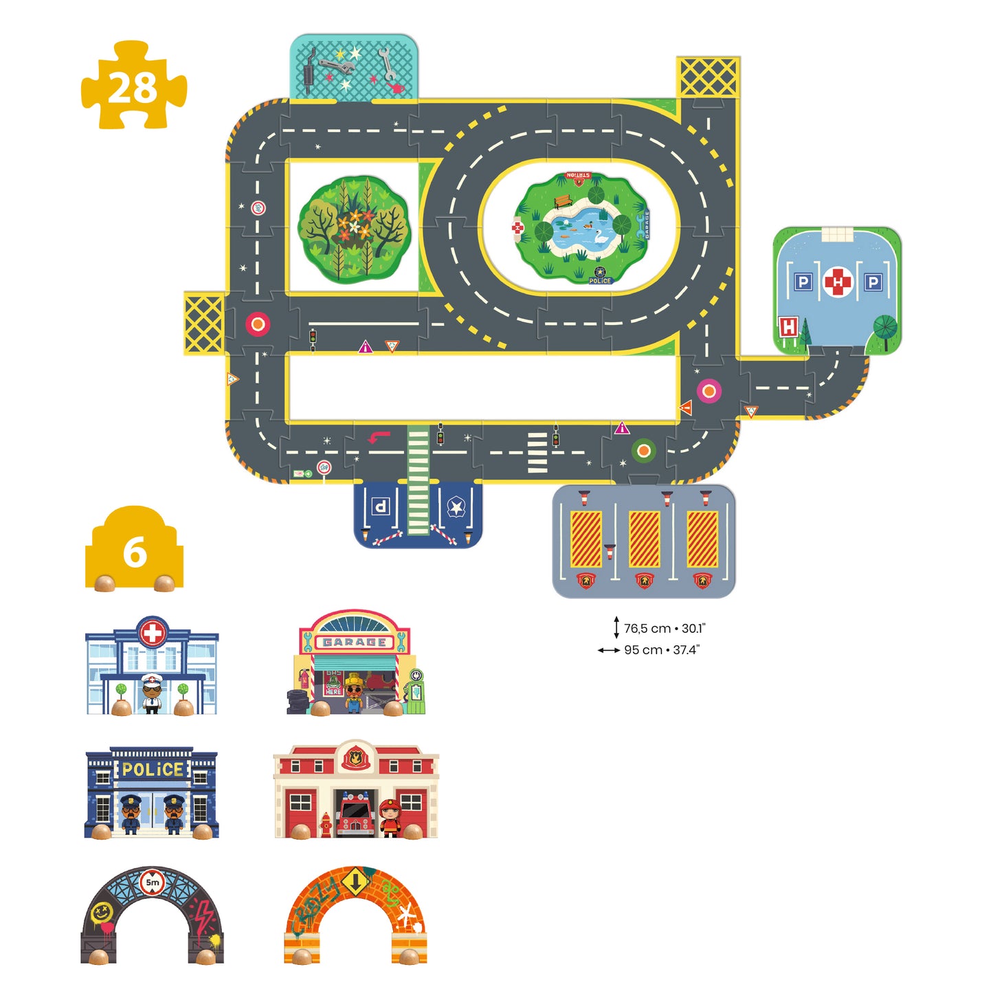 Puzzle'up géant Ville 3-9ans