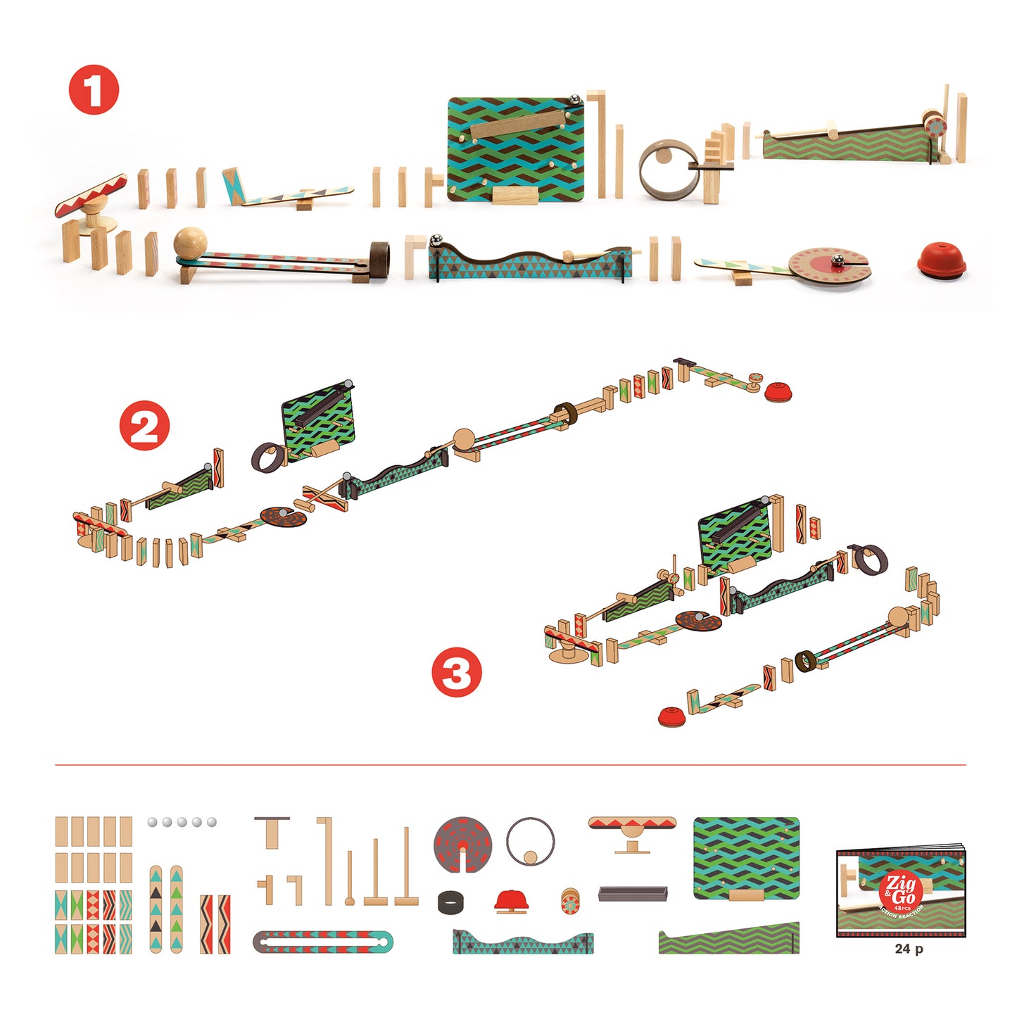 Jeu de construction Zig & Go -Big Boum Wall - 48 pcs - 8-99ans