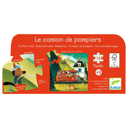 Puzzle Le camion de pompier - 16 pcs +3ans