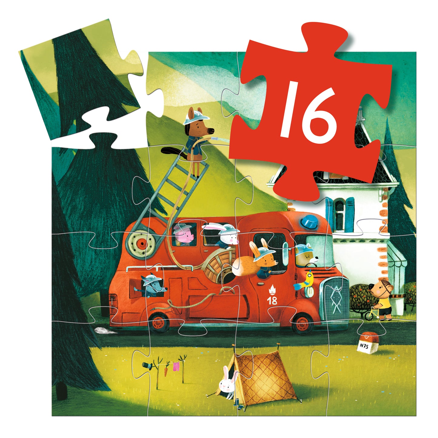 Puzzle Le camion de pompier - 16 pcs +3ans