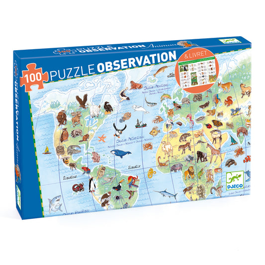 Puzzle Animaux du monde 100pcs + livret +5ans