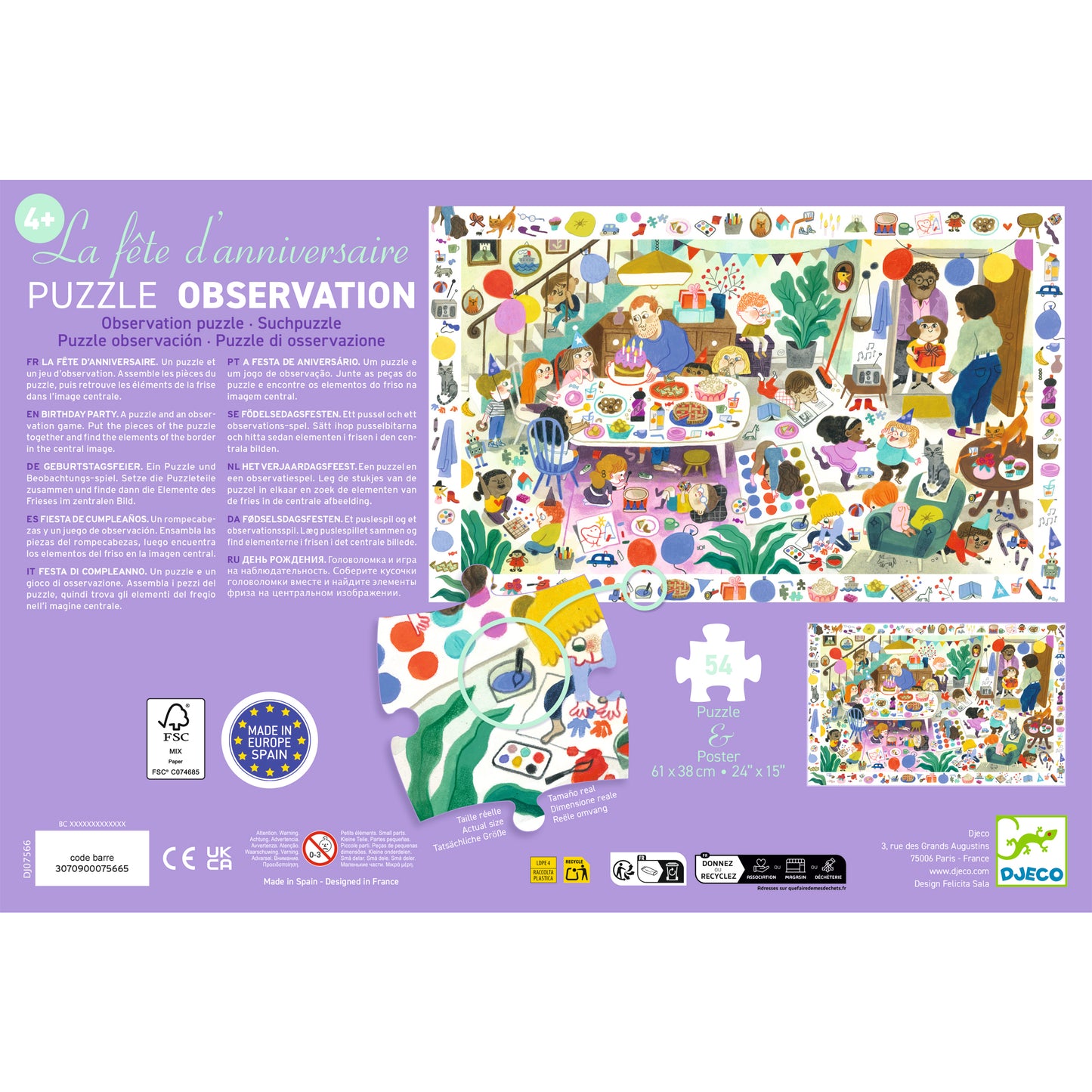 La fête d'anniversaire - 54pcs +4ans