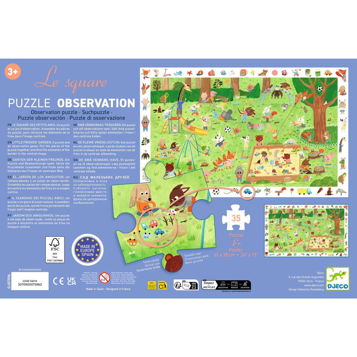 Puzzle Le square des petits amis - 35 pcs +3ans