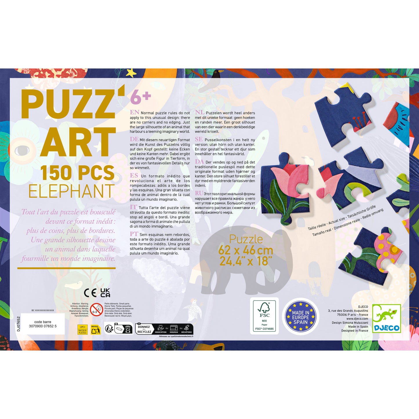 Puzzle Eléphant - 150 pcs +6ans