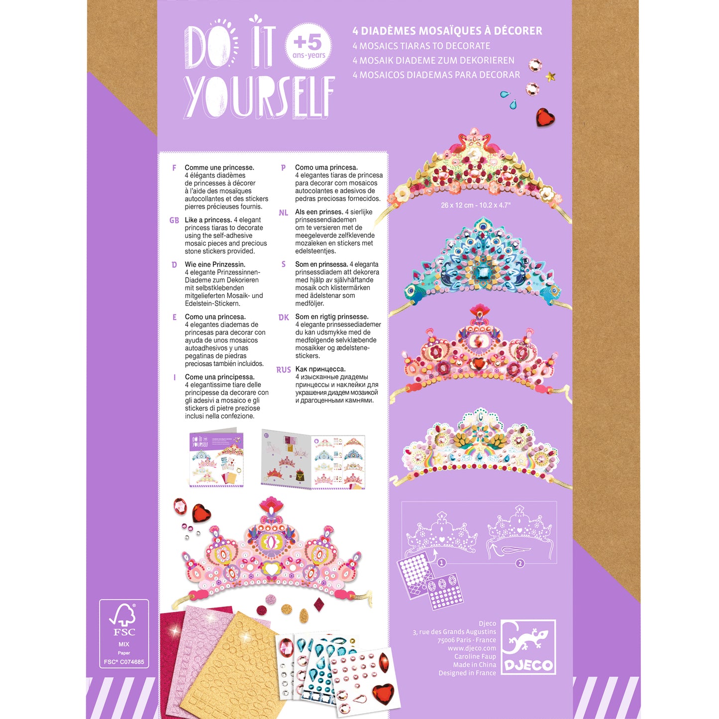 DIY 4 Diadèmes Mosaïques - Comme une princesse +5ans