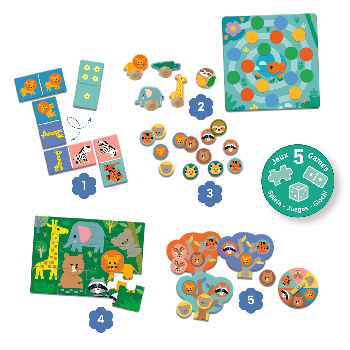 Animaux sauvages 5 jeux +3 ans