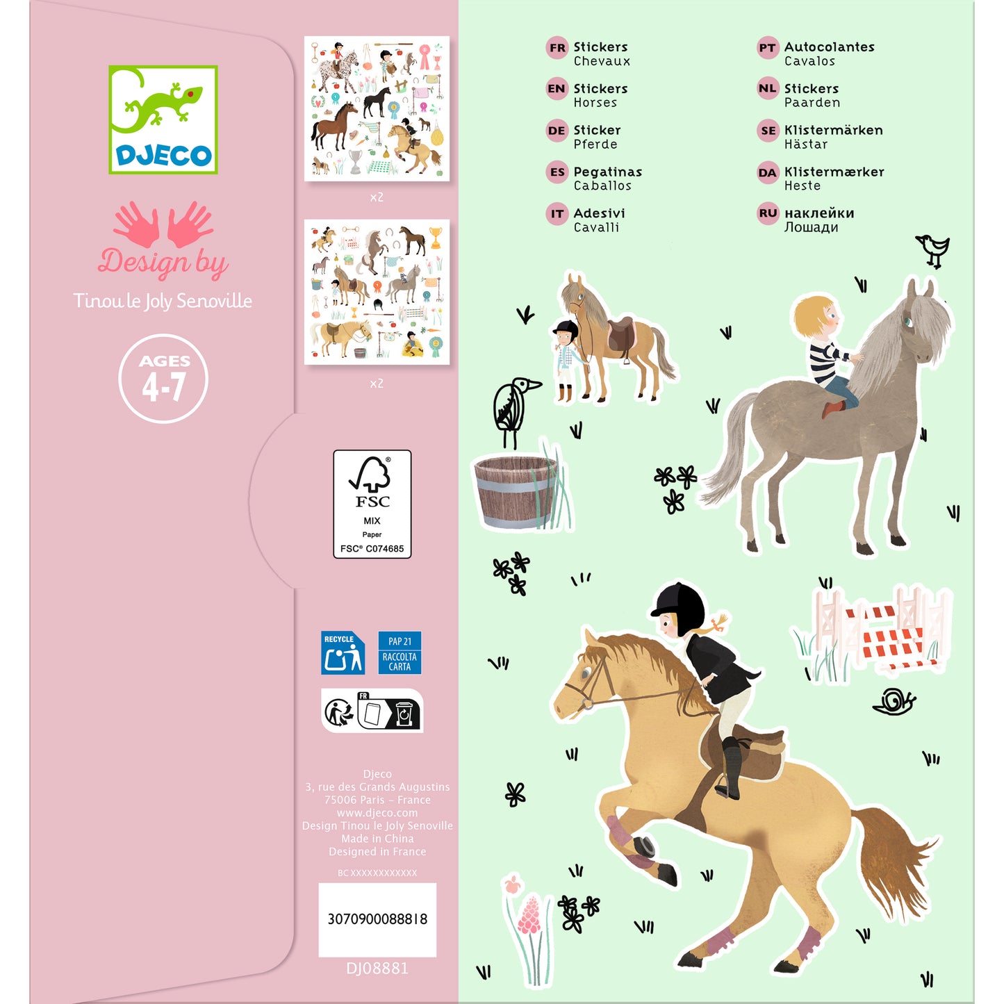 Gommettes Les chevaux 4-7ans