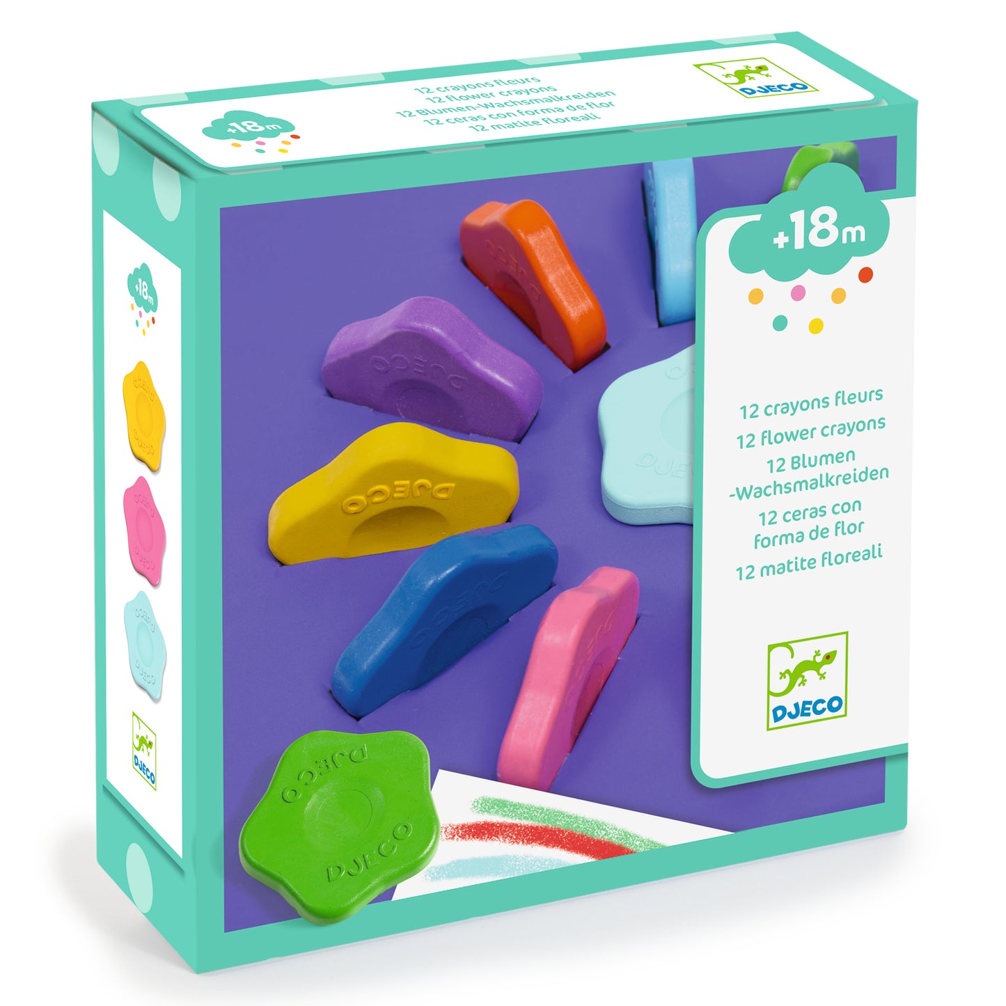 12 crayons fleurs +18M