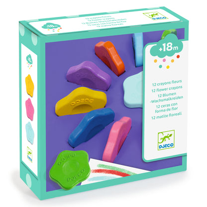 12 crayons fleurs +18M