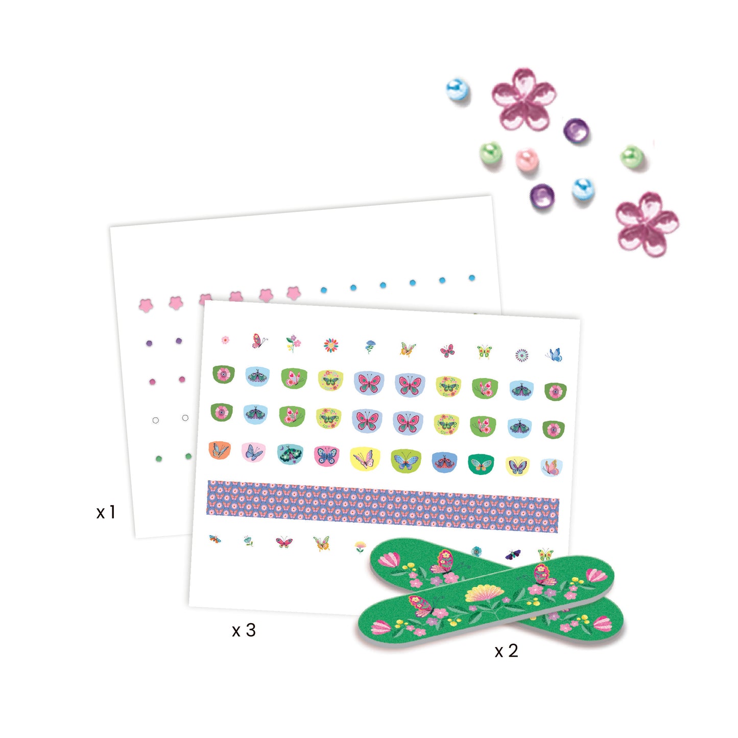 Stickers ongles - Papillons de printemps +3ans