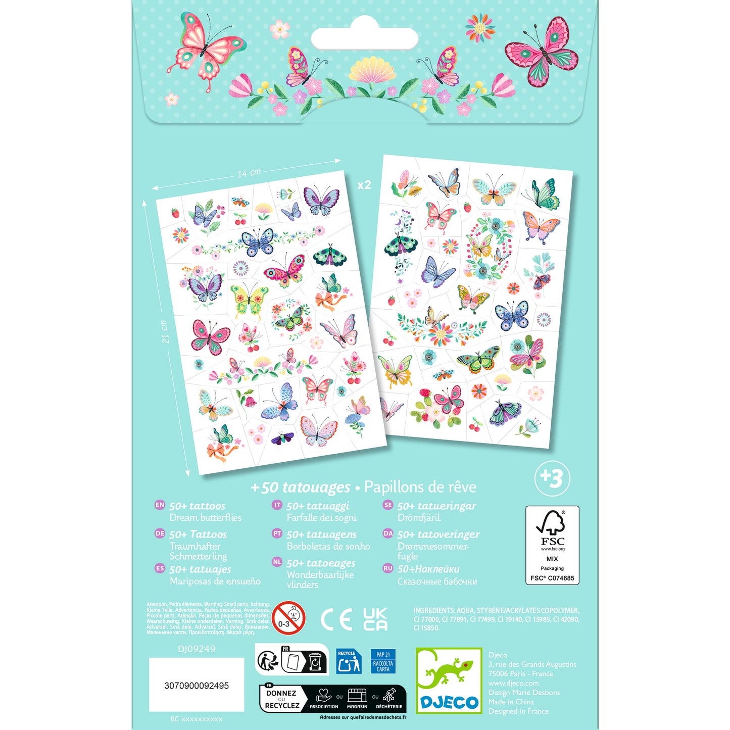 Tatouages : papillons de rêve +3 ans