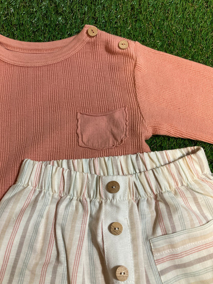 Ensemble 2 pièces mi-saison rose
