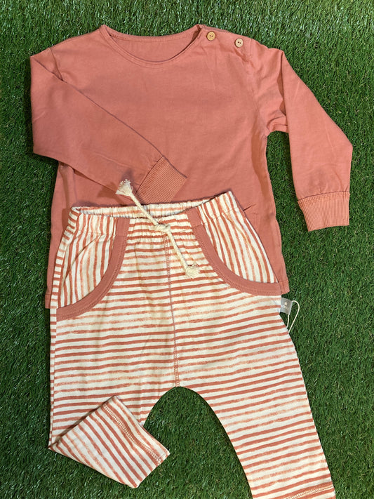 Ensemble 2 pièces rose rayé