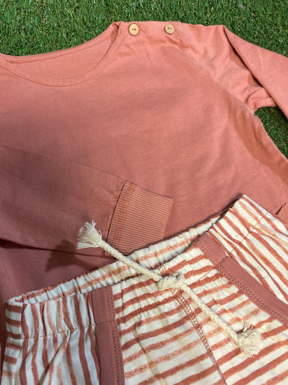 Ensemble 2 pièces rose rayé
