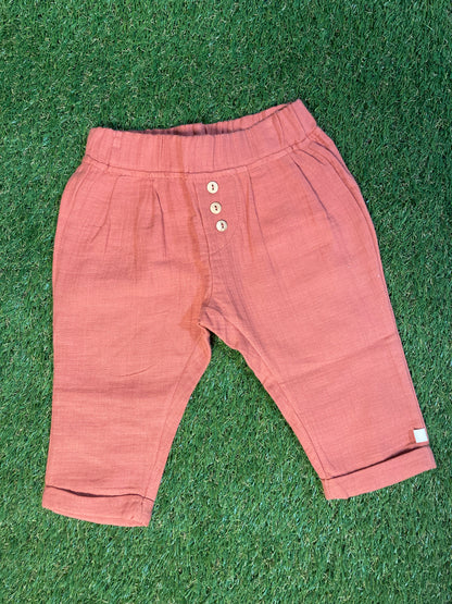 Pantalon Gaze de coton Terracotta