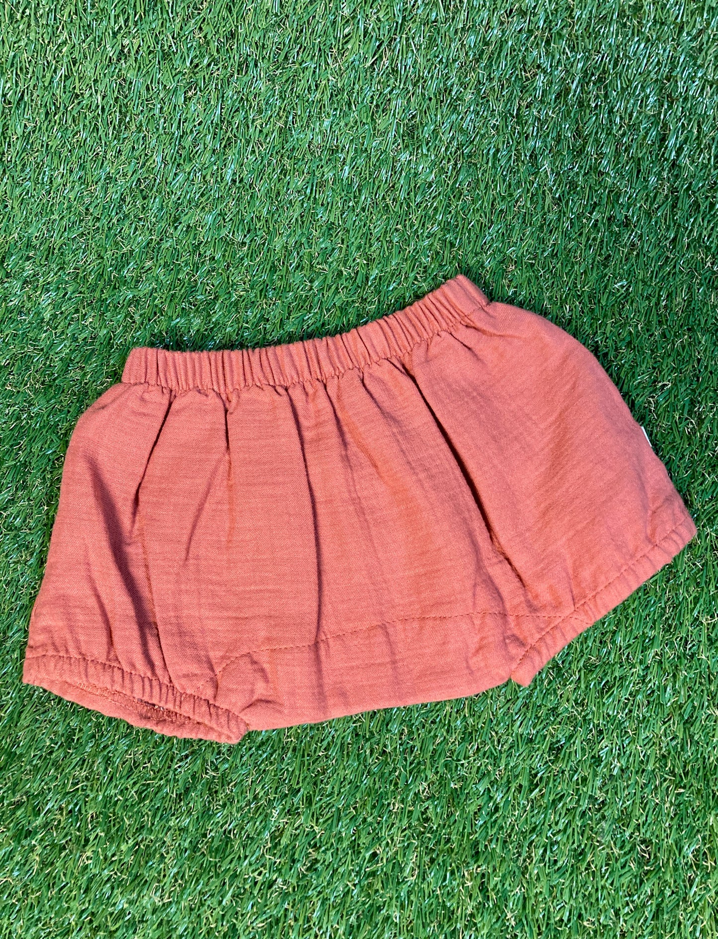 Short gaze de coton terracotta 12M