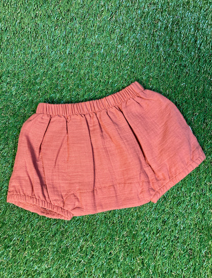 Short gaze de coton terracotta 12M