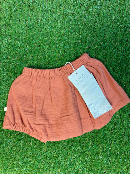 Short gaze de coton terracotta 12M