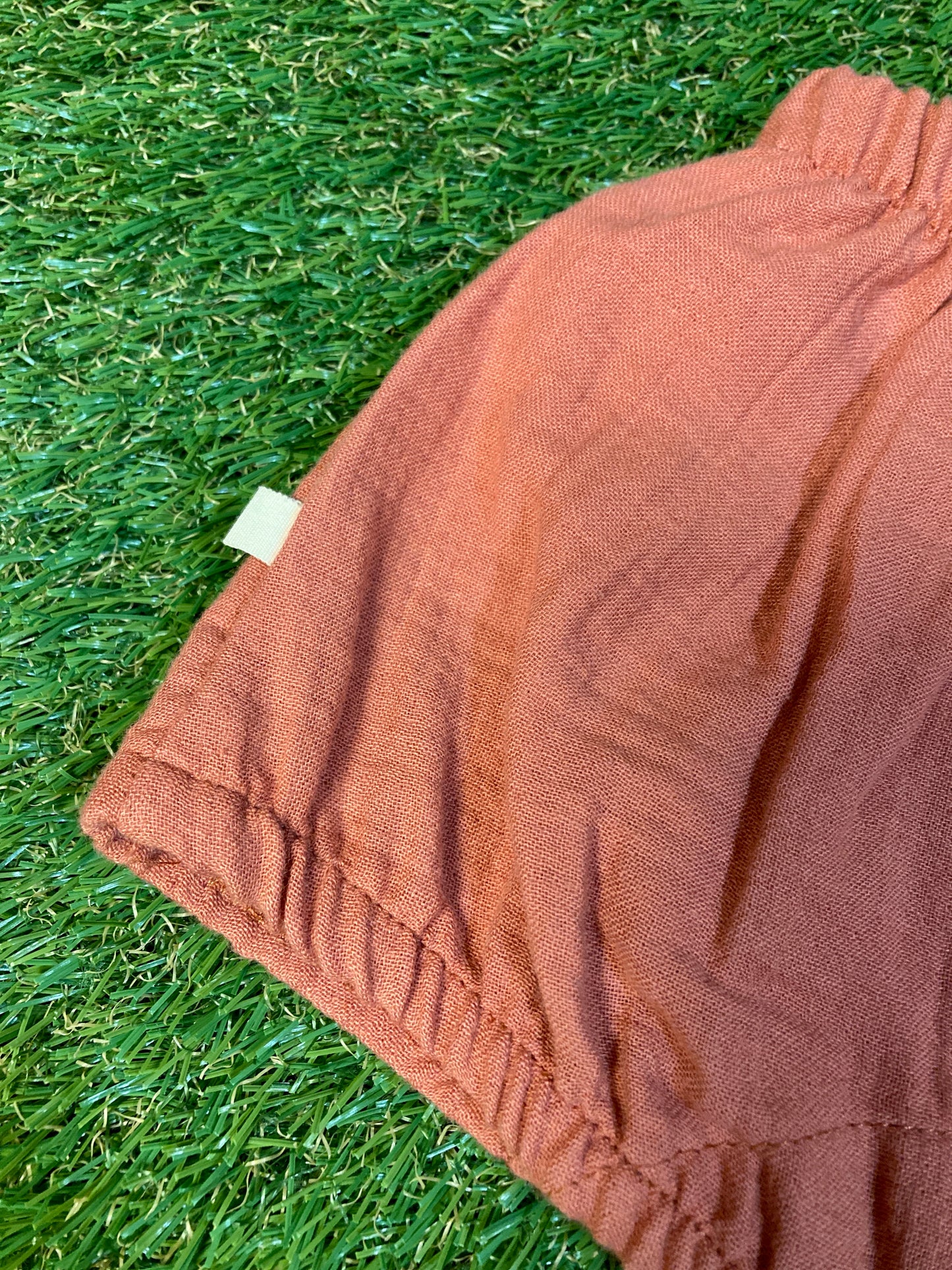 Short gaze de coton terracotta 12M