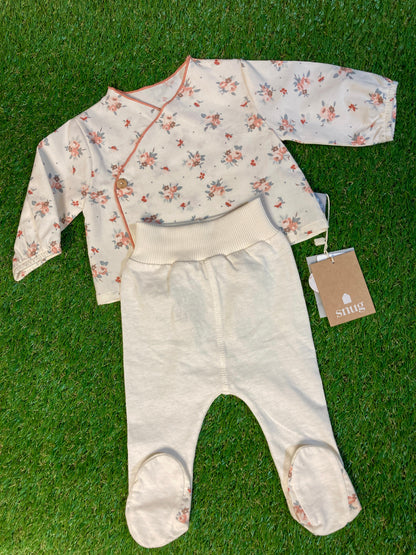 Ensemble 2 pièces avec blouse fleurie 1M