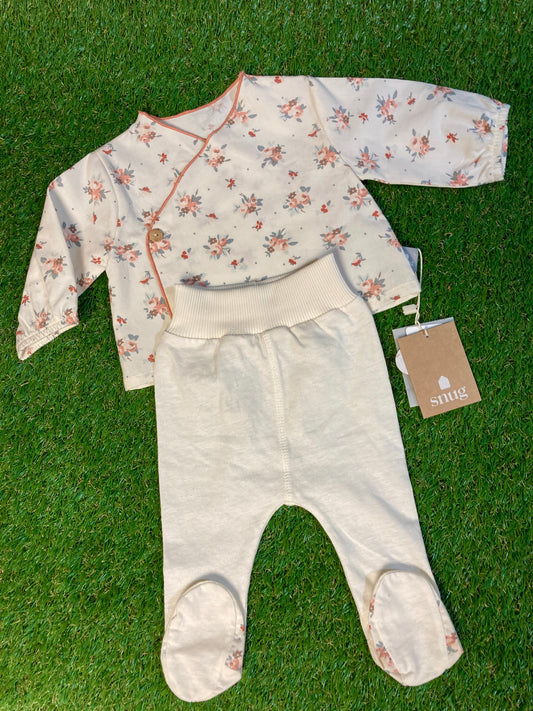 Ensemble 2 pièces avec blouse fleurie 1M
